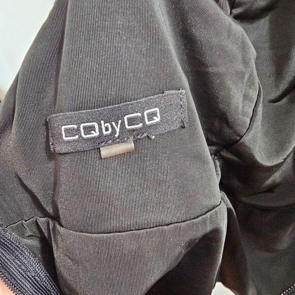 CQ by CQ Sexy Black Square Neck Low Back Zip Bodysuit Medium - Picture 3 of 6